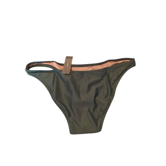J Crew Green Mid Rise Cheeky Coverage Bikini Swim Bottom Size Medium (874) - Picture 2 of 12